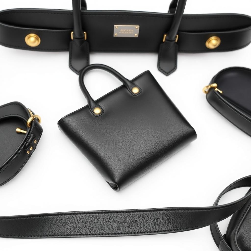 Bolsa Tote Preta Ferragens Douradas